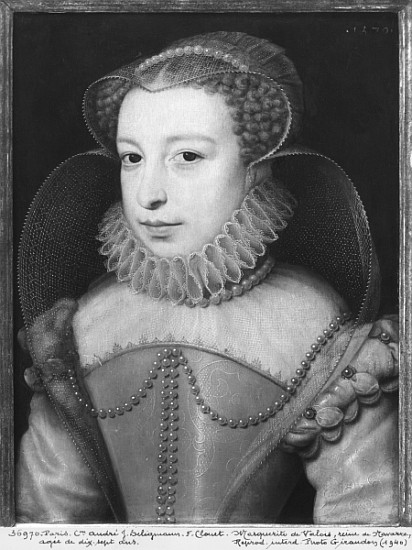 Marguerite de Valois (1553-1615) Queen of Navarre, known as Queen Margot, aged 17 van François Clouet