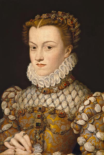 Portrait of Elizabeth of Austria (1554-92) Queen of France van François Clouet
