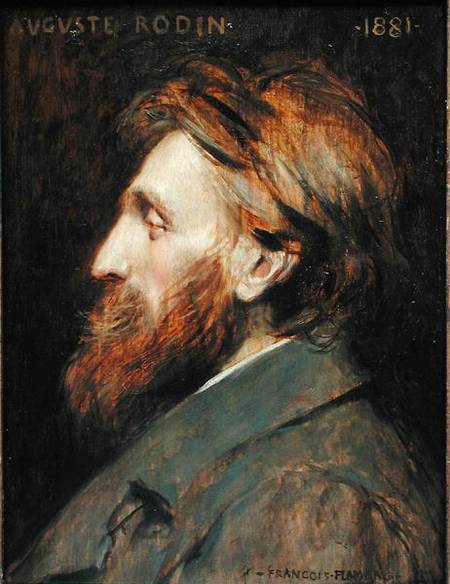 Portrait of Auguste Rodin (1840-1917) van François Flameng