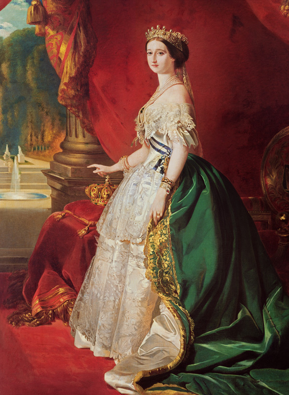Empress Eugenie (1826-1920) after a portrait by Francois Xavier Winterhalter (1806-73) van Francois Gabriel Guillaume Lepaulle