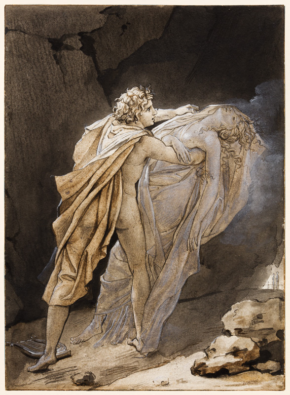 Orpheus tries to hold on to Eurydice van François Gérard