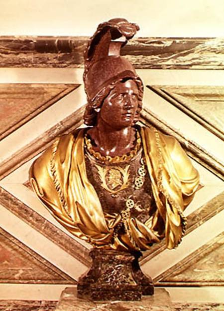 Bust of Alexander the Great (356-323 BC) 1684 (marble & bronze) van Francois Girardon