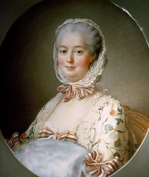 Portrait of Madame de Pompadour with a Fur Muff (1721-64) van François-Hubert Drouais
