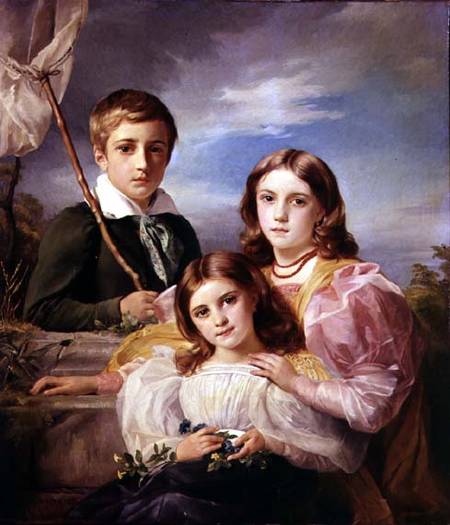 Leon Suys and his two sisters van François Joseph Navez