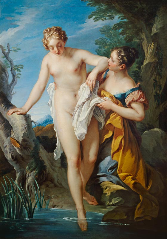 The Bather and her Maid van François Lemoyne