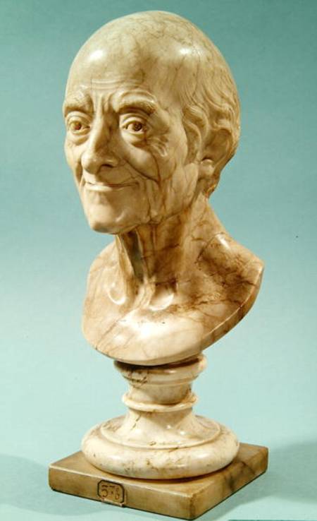 Bust of Voltaire (1694-1778) van Francois Marie Rosset