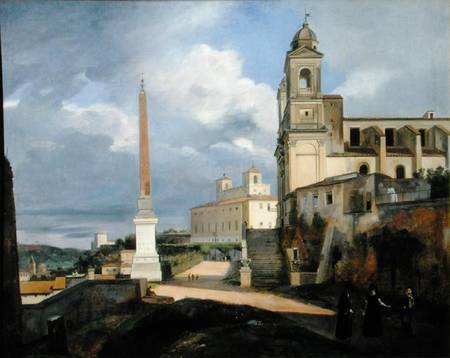 Trinita dei Monti and the Villa Medici, Rome van François Marius Granet