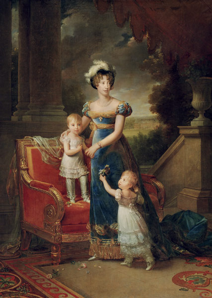 Duchesse de Berry with children Louise Marie Thérèse d'Artois and Henri d'Artois van François Pascal Simon Gérard