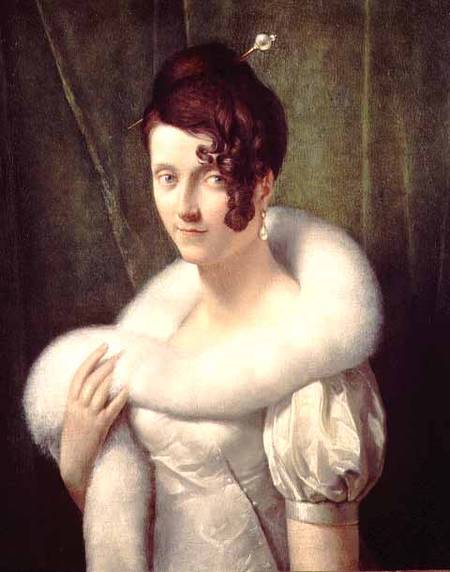 Portrait of a woman with a hair pin van François Pascal Simon Gérard