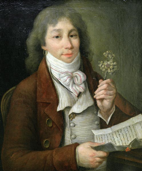 Portrait of Fabre d'Eglantine (1750-94) with his golden eglantine van Francois Thomire