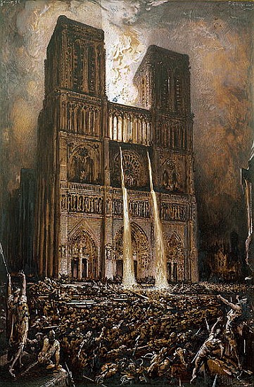The Populace Besieging Notre-Dame van Francois Nicolas Chifflart