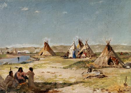 Zeltlager der Indianer in Wyoming