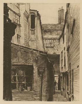 The Old Horse and Groom, back of Holborn Above Bars, London (etching)