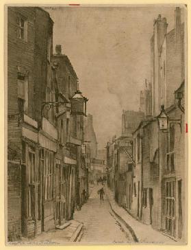 Sketch of Leather Lane, Holborn, London (engraving)