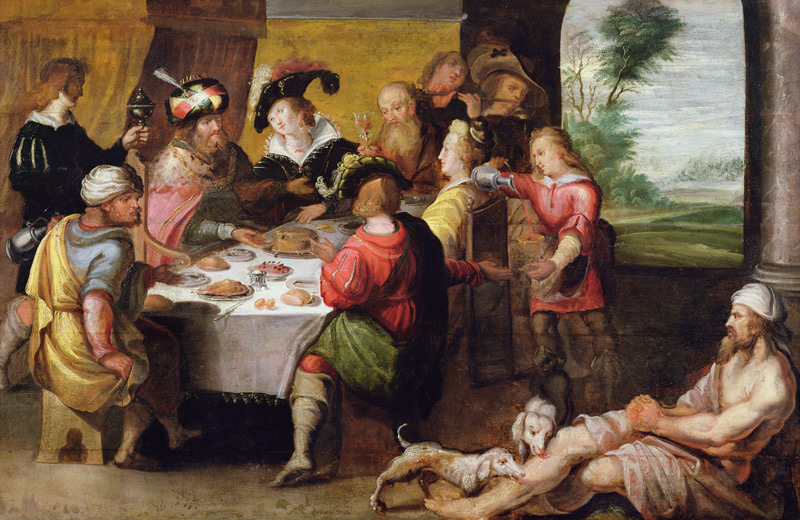 The Parable of the Rich Man and Lazarus van Frans Francken d. J.