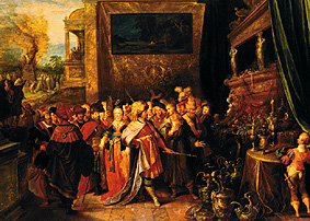 Krösus zeigt Solon seine Schätze van Frans Francken d. J.