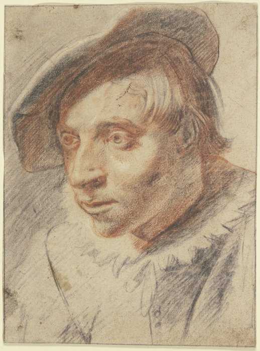 Brustbild eines Bauern mit Kappe van Frans Hals