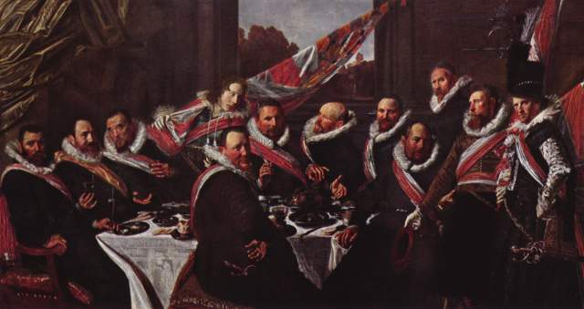 Festmahl der Offiziere der St. Jorisdoelen van Frans Hals