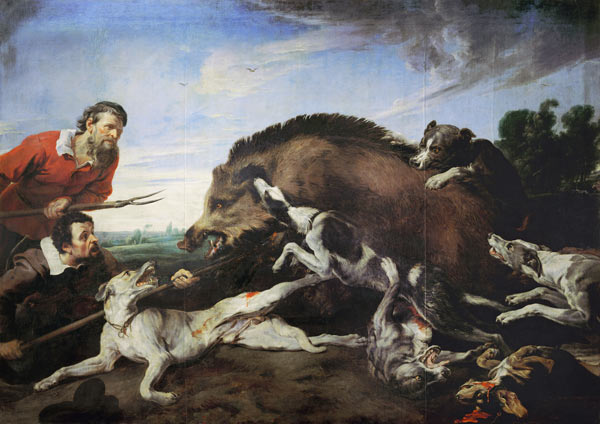 The Wild Boar Hunt van Frans Snyders