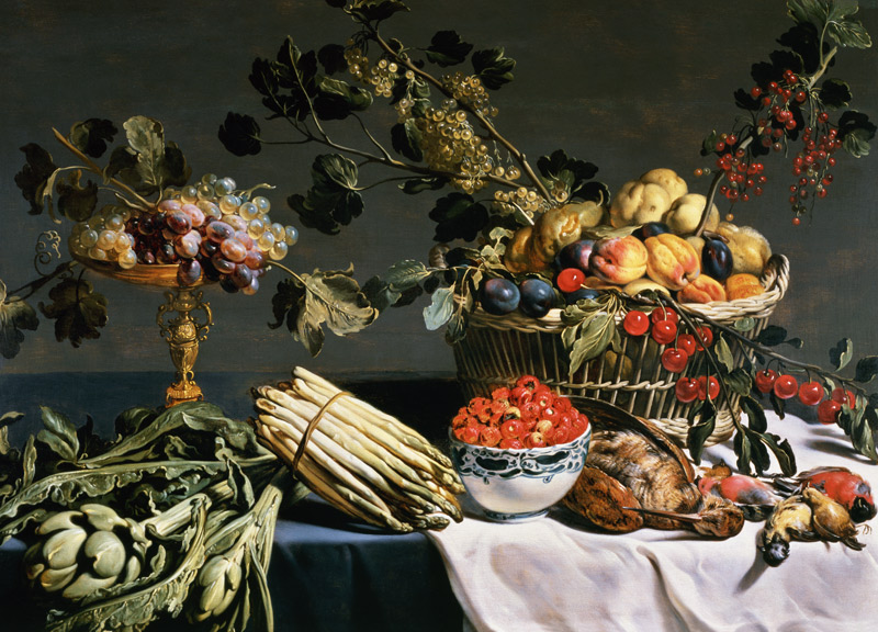 Still Life of Fruit in a Wicker Basket van Frans Snyders
