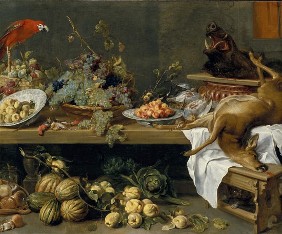 Still life with fruit, vegetables and dead game van Frans Snyders