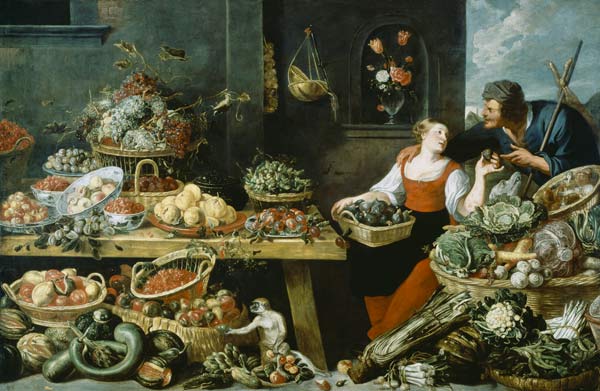Fruit and Vegetable Market (oil on canvas) van Frans Snyders