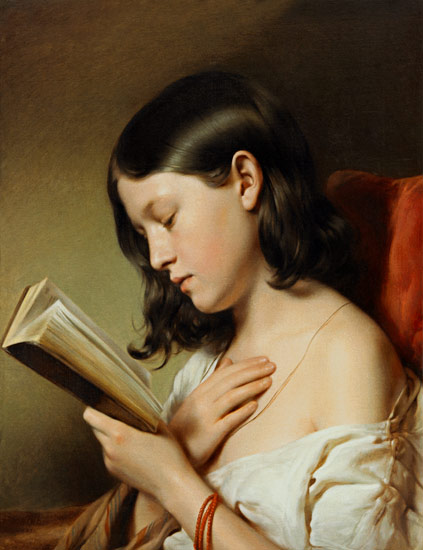 Lesendes Mädchen van Franz Eybl
