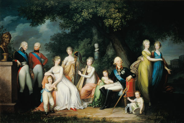 Paul I (1754-1801), Maria Feodorovna (1759-1828) and their Children van Franz Gerhard von Kugelgen