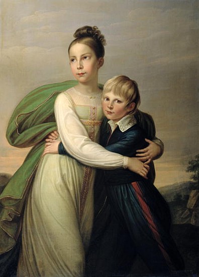 Prince Albrecht and Princess Louise, c.1817 van Franz Gerhard von Kugelgen