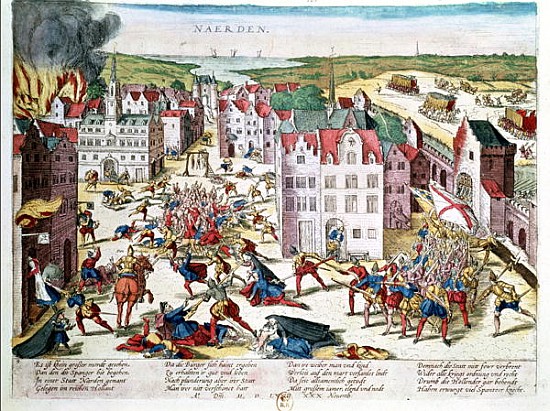 Massacre in Flanders during the Government of Fernando Alvarez de Toledo (1508-82) Duke of Alba, 30t van Franz Hogenberg