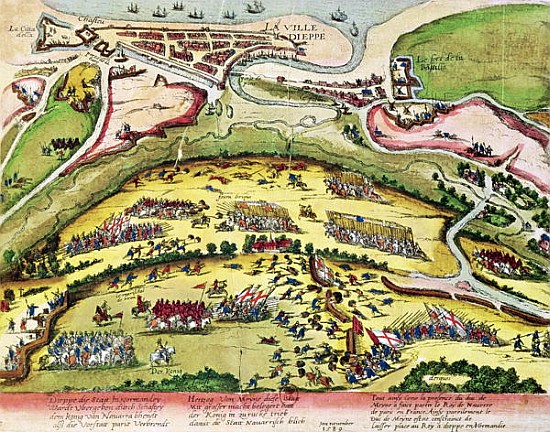 The Siege of Dieppe in 1589, 1589-92 van Franz Hogenberg