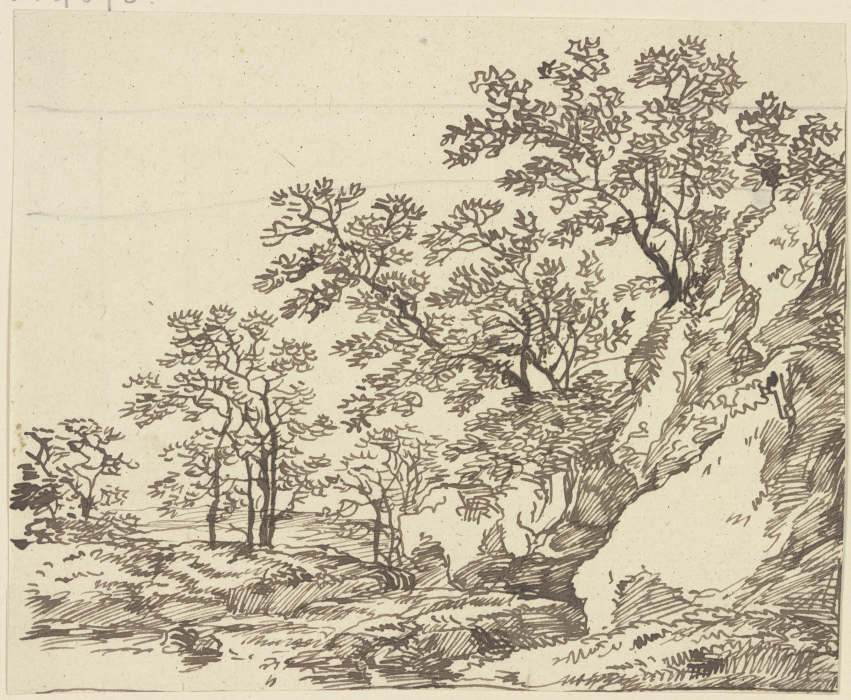 Trees and rocks van Franz Innocenz Josef Kobell