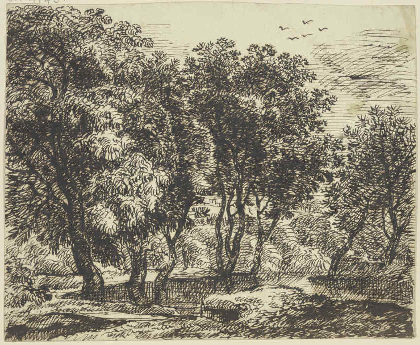 High grove of trees van Franz Innocenz Josef Kobell