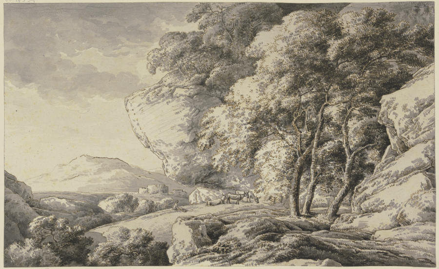 Klassische Landschaft mit Staffage van Franz Innocenz Josef Kobell