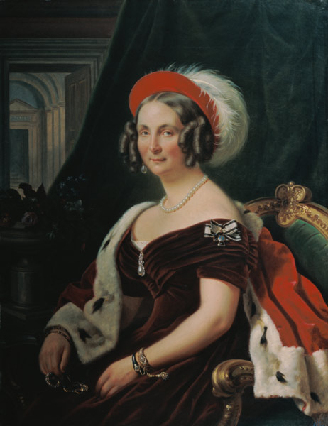 Portrait of Queen Frederica of Hanover (1778-1841) van Franz Krüger