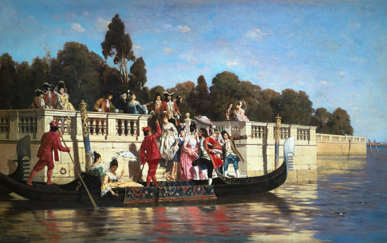 Eine elegante Bootsparty. van Franz Leo Ruben