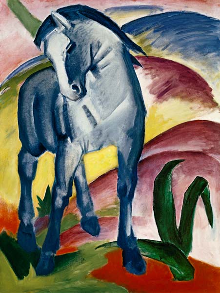 Blauw paard I  / Blaues Pferd I van Franz Marc