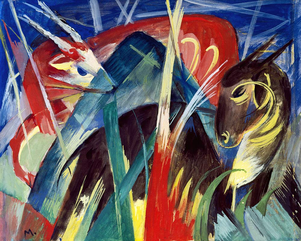 Fable Animals I (Composition with animals I) van Franz Marc