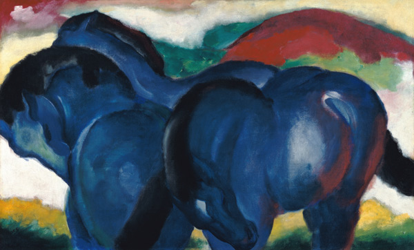 Small Blue Horses van Franz Marc