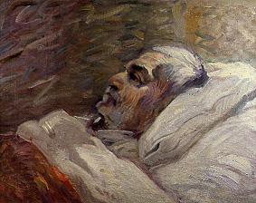 Der Vater des Künstlers auf dem Krankenbett (II.) van Franz Marc