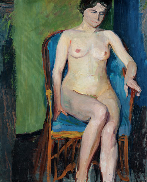 Seated Nude van Franz Nolken