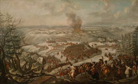 The Battle of Maxen van Franz Paul Findenigg