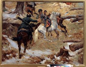 Death of the major general Nikolay Sleptsov on a fight in Chechnya on 10 December 1851
