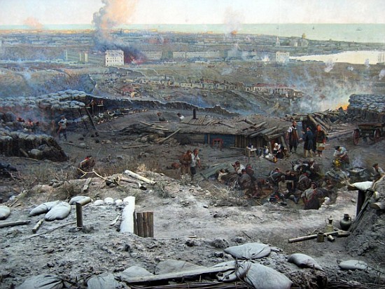 The Siege of Sevastopol Panorama (mixed media) van Franz Roubaud