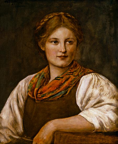 A Bavarian Peasant Girl van Franz von Defregger