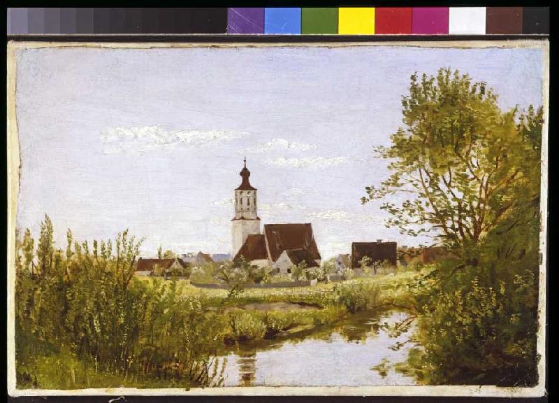 Landschaft mit Kirche van Franz von Lenbach
