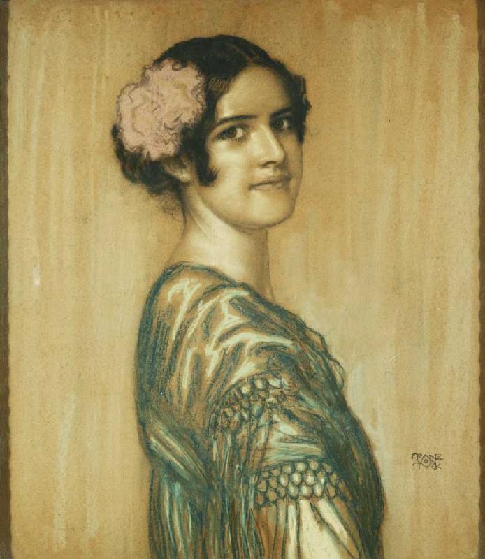 Mary, die Tochter des Malers als Spanierin. van Franz von Stuck