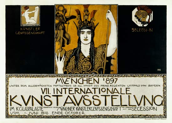 Originalplakat f die VII.Internationale Kunstausstellung van Franz von Stuck