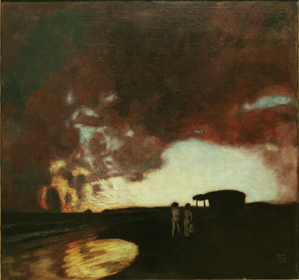 Stuck / Sunset at the sea / 1900 van Franz von Stuck
