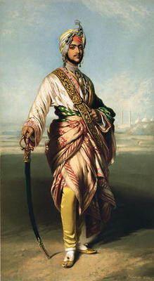 Duleep Singh, Maharajah of Lahore (1838-93), 1854 lithographed by R.J. Lane (lithograph) van Franz Xaver Winterhalter